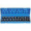 Grey Pneumatic 1598HC Hex Driver Set, ½" drive, fractional and metric-