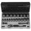Grey Pneumatic 82222 Duo Socket Set, ½" Drive, 12-Point Fractional, 22-Piece-