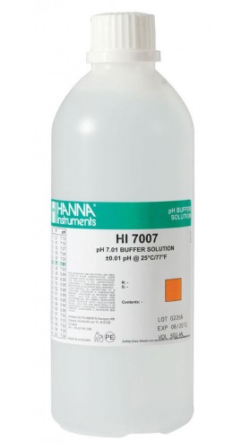Hanna HI7007L/C pH 7.01 Calibration Solution, 500mL-