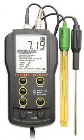 Hanna HI83141 pH Meter with Electrode and Temperature Probe -