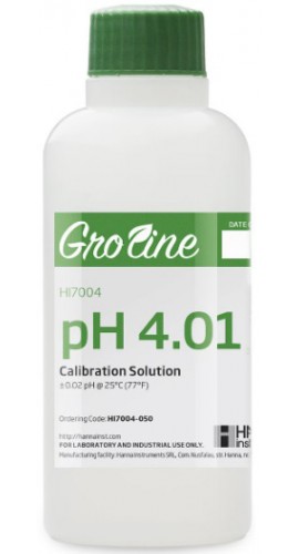 Hanna HI 7004-050 GroLine pH Calibration Buffer, 4.01 pH, 500 mL-