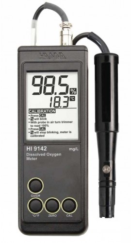 Hanna HI9142 Dissolved Oxygen Meter, 0.0 to 19.9 PPM-