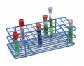 Heathrow Scientific 120761 Coated Wire Tube Rack, 13 to 16 mm, 4 x 12 Format, Blue-