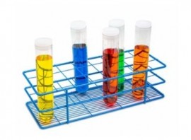 Heathrow Scientific 120771 Coated Wire Tube Rack, 33 to 40 mm, 3 x 8 Format, Blue-