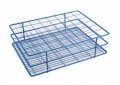 Heathrow Scientific 120772 Coated Wire Tube Rack, 33 to 40 mm, 6 x 8 Format, Blue-