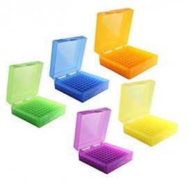 Heathrow Scientific HS120044 100-Well Microtube Storage Box, Assorted, Pack of 5-