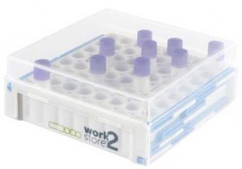 Heathrow Scientific HS120183 Work 2 Store Expanding Storage Rack, 0.5mL and 0.2mL-