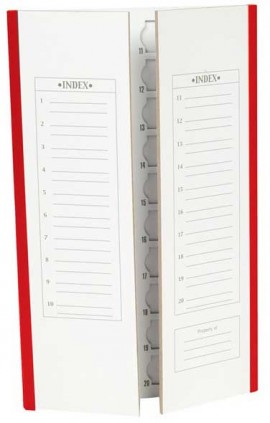 Heathrow Scientific HS120196 Cardboard Slide Tray, 20 Place, Red Trim-