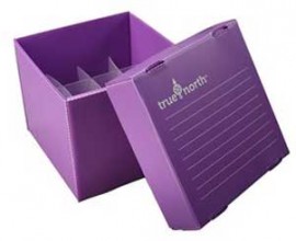Heathrow Scientific HS120369 True North Freezer Box, 16 Wells, Purple-
