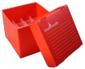 Heathrow Scientific HS120389 True North Freezer Box, 25 Wells, Red-