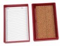 Heathrow Scientific HS15989C 25 Place Premium Microscope Slide Box, Cork, Red-