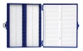Heathrow Scientific HS15994A 100 Place Premium Microscope Slide Box, Cork, Blue-