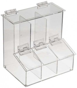 Heathrow Scientific HS23403 Three Compartment Workstation Dispensing Bin-