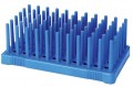 Heathrow Scientific HS24311B Peg Tube Rack, 10mL, Blue-