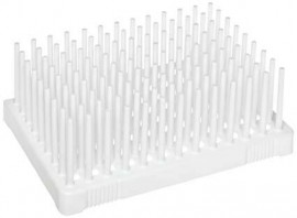 Heathrow Scientific HS24312A Peg Tube Rack, 7mL, White-