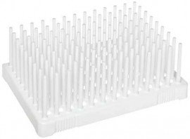 Heathrow Scientific HS24312A Peg Tube Rack, 7mL, White-