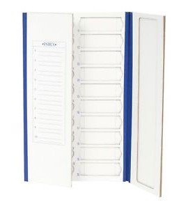 Heathrow Scientific HS9913 Cardboard Slide Tray, 20 Place, Blue Trim-