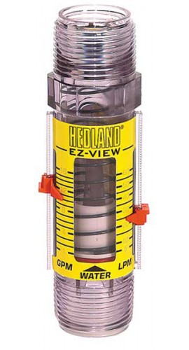 Hedland H621-004 EZ; Water Flow Meter, PVC 1&amp;quot; Connection, 0.5 to 4 GPM-