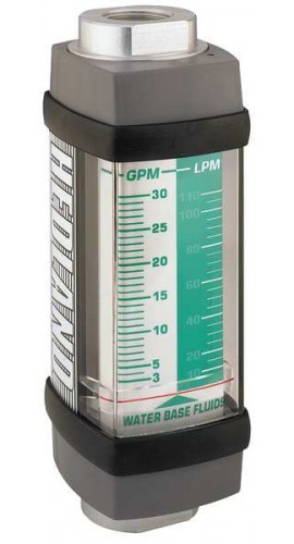 Hedland H213A-005 Variable Area Water-Based Fluid Flow Meter, 1/4" NPTF, 0.05 - 0.5 GPM-