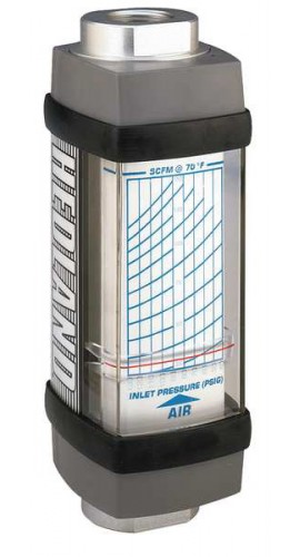 Hedland H671A-050 Variable Area Air Flow Meter, 1/2&quot; NPTF, 5 - 50 SCFM-