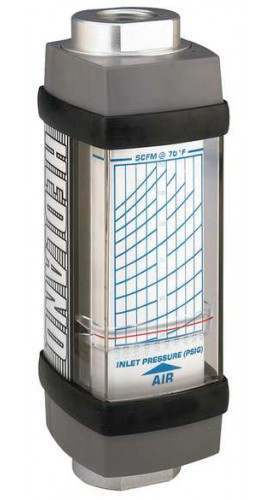 Hedland H771A-100 Variable Area Air Flow Meter, 3/4" NPTF, 10 - 100 SCFM-