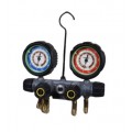 Hilmor 1839129 4-Valve Aluminum Manifold for HP22-R407C-R410A refrigerants, without hoses-