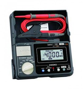 Hioki IR4053-10 Digital Insulation Tester, 50 to 1,000 VDC, 100 to 4,000 M&amp;Omega;-