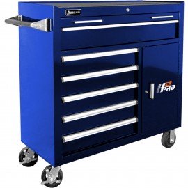 Homak H2Pro Series Roller Cabinet with 6 drawers, 41&amp;quot;, black-