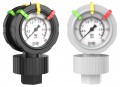 Icon Process Controls 2VU-PF-0-100 Plastic Gauge and Isolator, 2 &amp;#189;in Display, PVDF Body, 100psi-