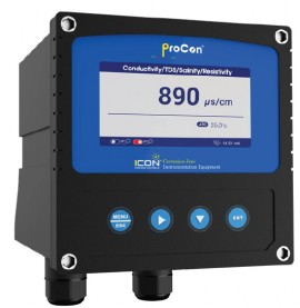 Icon Process Controls C400-4-D-Y-C-0 Conductivity Display and Controller with power cord, 1-channel, 0 to 500 ms/cm-