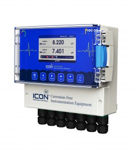 Icon Process Controls D720-4-D-Y-P-C pH/ORP Display and Controller with conductivity input and power cord, 2-channel, -2 to 16, -2000 to 2000 mV-