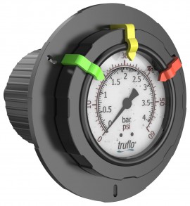 Icon Process Controls OBS-A-P-0-200 2-1/2" Mount Pressure Gauge and Isolator with teflon diaphragm, PVC, 1/2" FNPT, 0 to 200 psi-