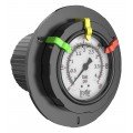 Icon Process Controls OBS Series Pressure Gauge, 0 to 160 psi, 2.5&amp;quot; dial, &amp;frac12;&amp;quot; FNPT panel mount, PP housing-