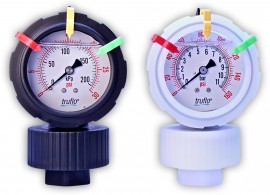 Icon Process Controls OBS-P-0-100 Plastic Gauge and Isolator, 2&amp;#189;in, 100psi, PVC-