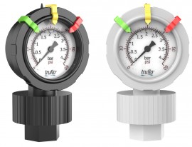 Icon Process Controls OBS-PP-0-200 2-1/2" Pressure Gauge and Isolator with teflon diaphragm, PP, 1/2" FNPT, 0 to 200 psi-