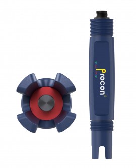 Icon Process Controls P14F-P-S-F-M P14F Series pH Sensor, Nexus® solid reference junction, PP Material, RS485 + 4-20mA Output, PT 1000, Flat, M12 Connection + 5m Cable, 3/4'' NPT-