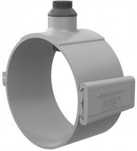 Icon Process Controls SA040-PF Truflo TI Insertion Paddle Wheel Flow Meter Fitting, 4&quot; PVC Clamp-On Saddle Fitting, Viton Seals, PVDF Insert-