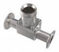 Icon Process Controls SSS040 Truflo TI Insertion Paddle Wheel Flow Meter Fitting, 4&quot; 316 SS TI3 Series Sanitary Tee Fittings-