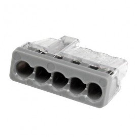 IDEAL Industries 30-1087J In-Sure Push-In Wire Connectors, 87 5-port gray, 200-jar-