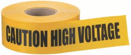 IDEAL Industries 42-003 Barricade Tape, &quot;Caution High Voltage&quot;, 4 mil-