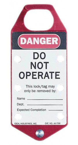 IDEAL Industries 44-791 Labeled Safety Lockout Hasp, "Do Not Operate", red-