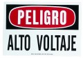 IDEAL Industries 44-865 Safety Sign &amp;quot;Danger High Voltage&amp;quot; in Spanish, adhesive-