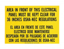 IDEAL Industries 44-878 Safety Sign with OSHA regulation, adhesive, English/Spanish-