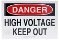 IDEAL Industries 44-881 Safety Sign &amp;quot;Danger High Voltage - Keep Out&amp;quot;, adhesive-