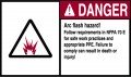 IDEAL Industries 44-894 Danger Label, nec arc flash, 5 x 7&quot;, adhesive-