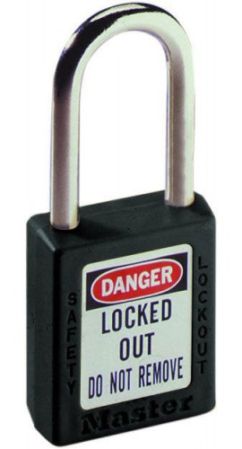 IDEAL Industries 44-914 Safety Lockout Padlock with key retention, 1.5", black-