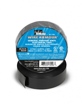 IDEAL Industries 46-1700 Vinyl Tape, 3/4&quot; X 60&#039;, Black, 10-pack-