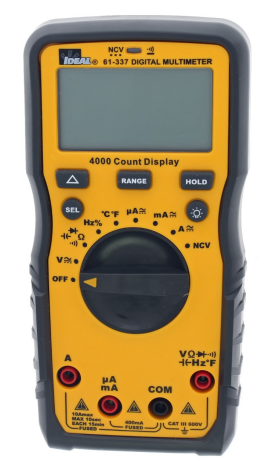 IDEAL Industries 61-337 Auto-Range Multimeter with NCVT and Temperature, 600 V-