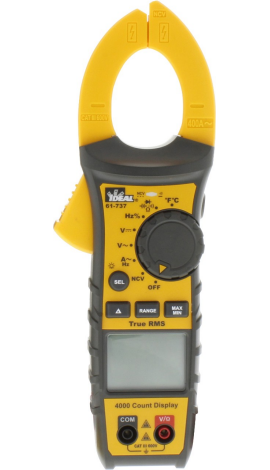 IDEAL Industries 61-737 Clamp Meter with NCVT and temperature, 400 A AC, TRMS-