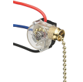 IDEAL Industries 774,037 Pull Chain Switch, 3-speed, SPTT, Off-On(A)-On(B)-On(A+B), Wire Leads, Brass-